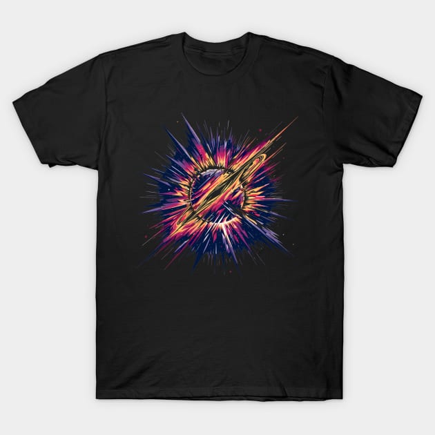 Geometric Solar Burst: Solar Flare T-Shirt by Graphic Wonders Emporium